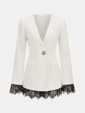 NWOT Lace Trim Blazer Size Small